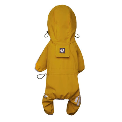 Reflective Waterproof Dog Raincoat – Hooded All-Weather Pet Jumpsuit for Small & Medium Dogs, Lightweight Rain Protection.