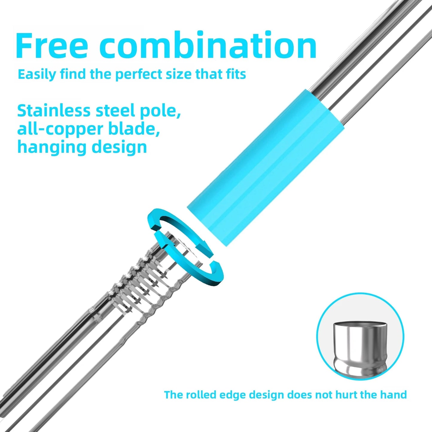 Pet Hair Removal Carpet Rake – Long Handle Rubber Broom & Stainless Steel Fur Remover for Dog and Cat Hair
