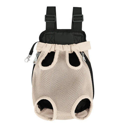 Portable Pet Backpack – Double-Shoulder Mesh Carrier Bag for Cats & Dogs, Front and Outdoor Travel Pet Bag.