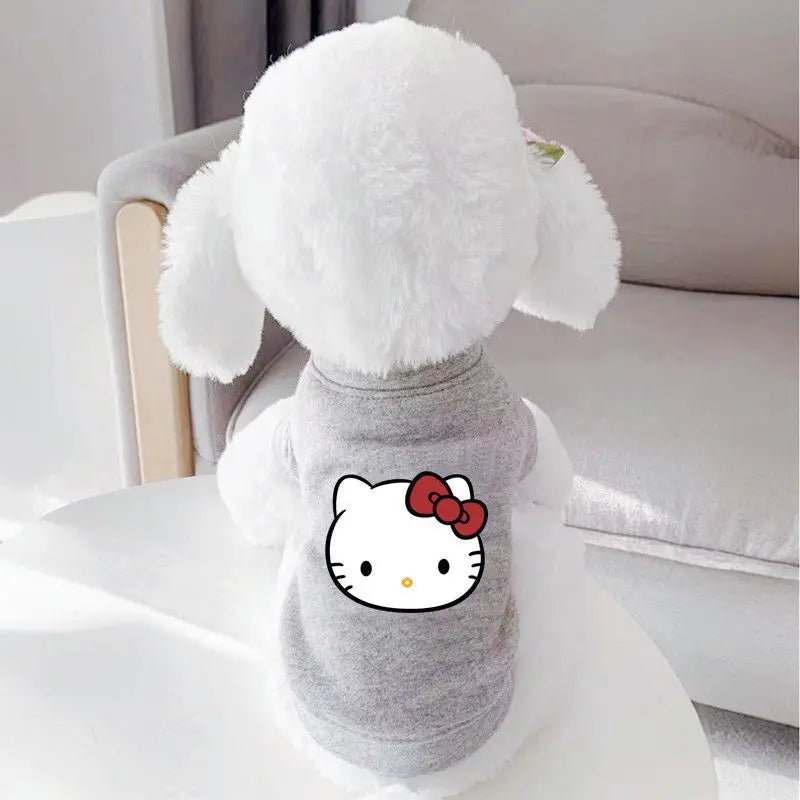 Hello Kitty Pet Sweater – Warm Fleece Hoodie for Small Dogs & Cats, Cozy Winter Clothing for Puppies, Teddy & Bichon Frise for Cold Weather.