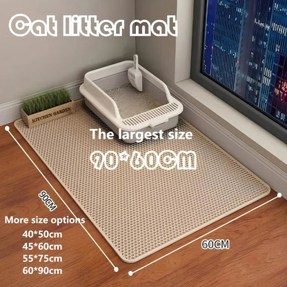 Double-Layer Cat Litter Mat – Anti-Splash Filtering Mat for Litter Boxes, Traps Sand & Reduces Litter Tracking.