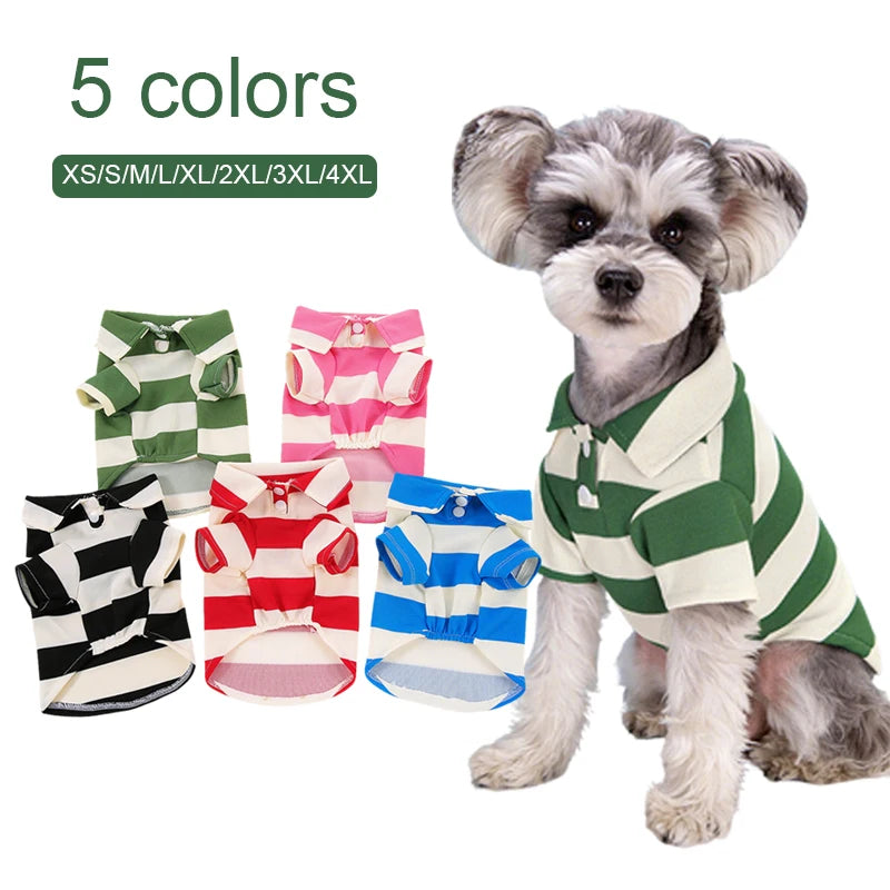 Pet Dog Polo Shirt – Summer Casual T-Shirt for Small & Large Dogs and Cats, Stylish Chihuahua, Pug & Yorkshire Outfit.