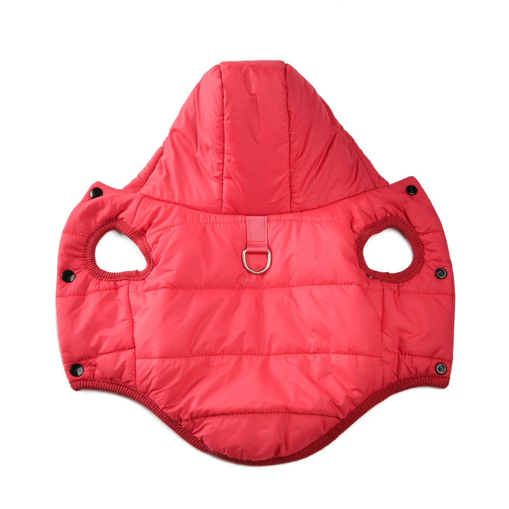 Warm Fleece Dog Hoodie Coat – Thick Cozy Winter Jacket with D-Ring for Small & Medium Dogs, Comfortable Puppy Parka Outfit.