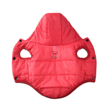 Warm Fleece Dog Hoodie Coat – Thick Cozy Winter Jacket with D-Ring for Small & Medium Dogs, Comfortable Puppy Parka Outfit.