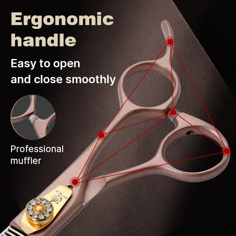 Fenice High-grade 7.5inch JP440C Steel Specials pet grooming thinner scissors, thinning rate 35%.
