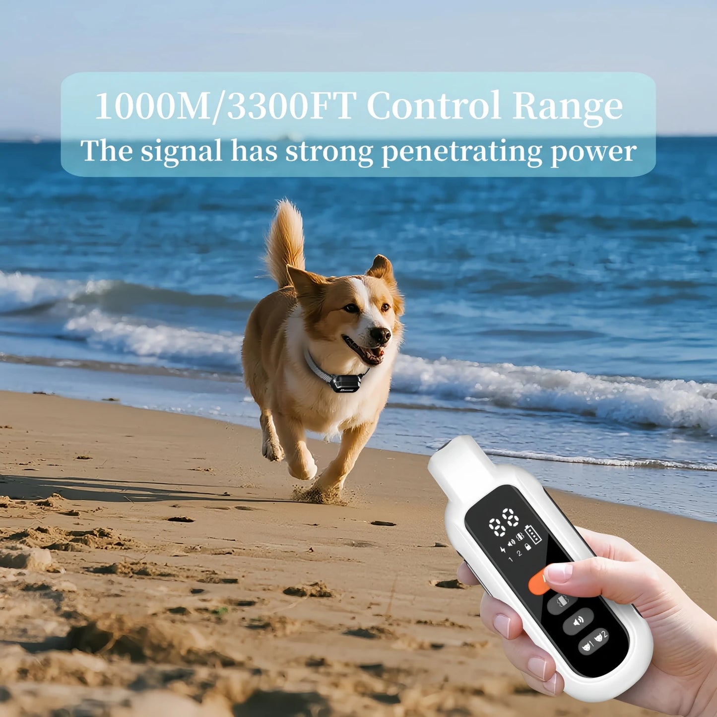 3300FT Remote Dog Training Collar – Waterproof Pet Behavior Training Collar with Vibration & Anti-Bark Modes for Dogs 6–120 lbs.