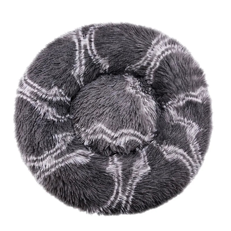 Round Plush Dog Bed – Winter Warm Washable Basket-Style Pet Bed for Small, Medium & Large Dogs & Cats, Soft Sofa-Style Sleeping Cushion.