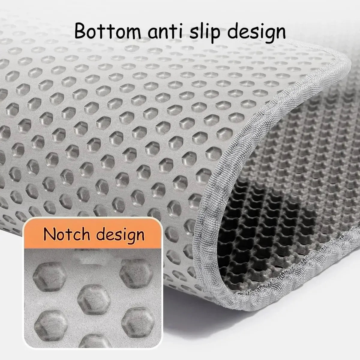 Double-Layer Cat Litter Mat – Anti-Splash Filtering Mat for Litter Boxes, Traps Sand & Reduces Litter Tracking.