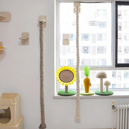 Wall-Mounted Cat Climbing Shelf & Rope Tree – Sisal Scratching Post, Lounging Platform & Interactive Play Gym for Indoor Cats.