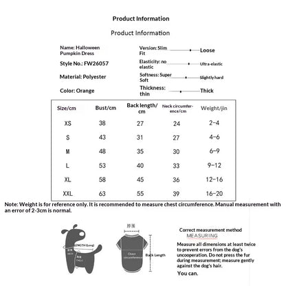 Adjustable Halloween Pumpkin Overall Costume – Washable Trick-or-Treat Outfit for Small Dogs & Cats.