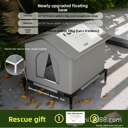Closed Roaming Cat Tent Shelter - Heartfelt Design, Waterproof & Coldproof, Spacious for All Seasons, Durable and Bite-Resistant.