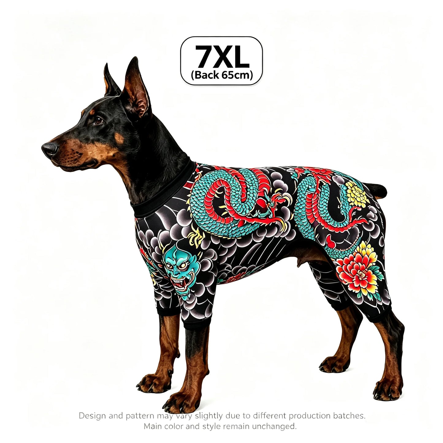 Streetwear Pet Tattoo Bodysuit – 4-Way Stretch Full-Body Costume for Small to Large Dogs & Cats (S–10XL).