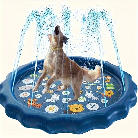 Heavy-Duty Outdoor Pet Bath Basin – Anti-Slip Dog Cooling Pool with Water Spray Function for Bathing, Splash Play & Ice Cooling Fun.