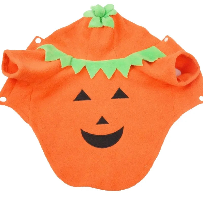 Halloween Pumpkin Dog Costume – Cozy Autumn & Winter Outfit for Dogs.