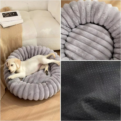 40–70cm Round Plush Pet Bed – Super Soft Warm Sleeping Bed for Cats & Medium Dogs
