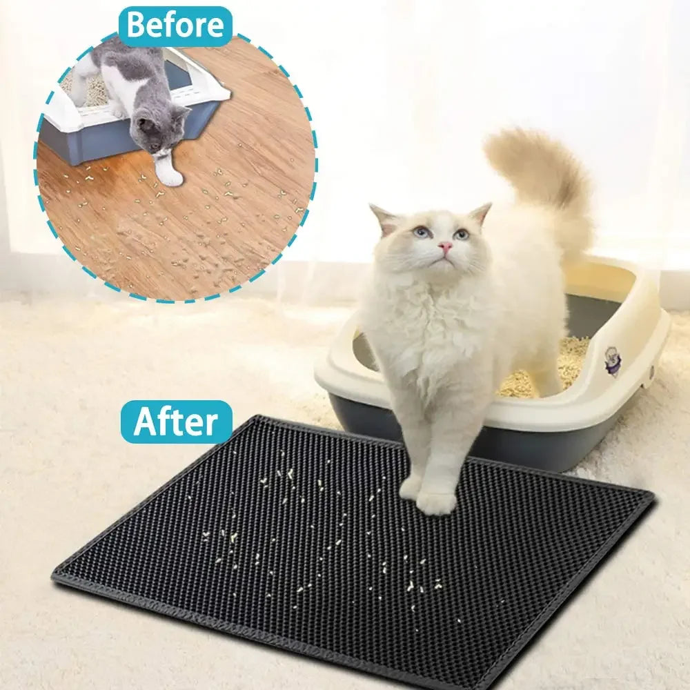 Cat Litter Mat With Gift Double Layer Waterproof Pet Litter Box Mat Non-slip Sand Cat Pad Washable Bed Mat Clean Pad Products.
