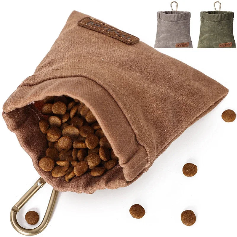 Hands-Free Dog Treat Training Pouch with Carabiner, Walking Snack Bag, Waist Pack Storage for Puppy Rewards & Pet Training.