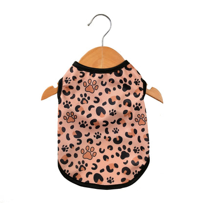 Leopard Print Pet Vest – Breathable Summer T-Shirt for Small Dogs & Cats, Stylish Puppy & Kitten Fashion Outfit.