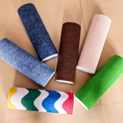 Self-Adhesive Cat Scratching Post – Wall-Mounted Space-Saving Scratch Board Cylinder, Wear-Resistant Cat Furniture for Indoor Use.