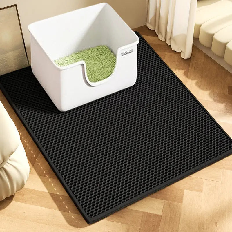 Extra-Large Cat Litter Mat, Heavy-Duty Waterproof, Double-Layer, Non-Slip, Washable Litter Trap Mat and Floor Protector for Cat Litter Boxes.