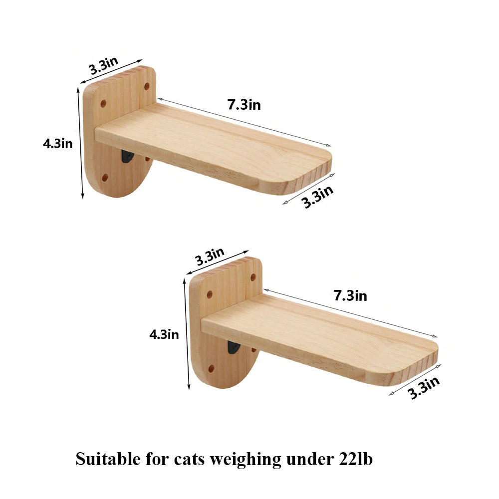 Wall-Mounted Cat Climbing Shelf – 4-Step Stairway with Sisal Scratching Post, Jumping Platforms & Cat Tree Furniture for Indoor Cats.
