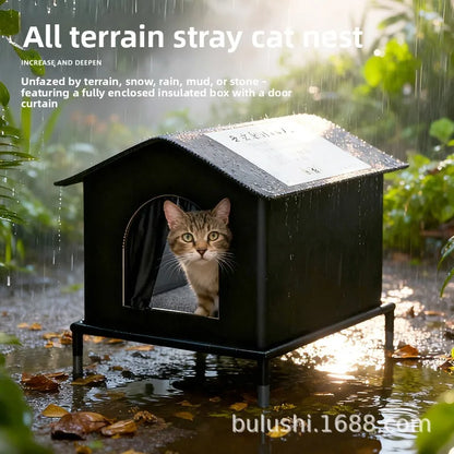 Closed Roaming Cat Tent Shelter - Heartfelt Design, Waterproof & Coldproof, Spacious for All Seasons, Durable and Bite-Resistant.