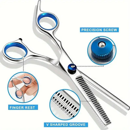 4PCS Pet Grooming Scissors Set – Safe Round-Tip Stainless Steel Dog Grooming Shears for Precision Trimming, Ambidextrous Design.