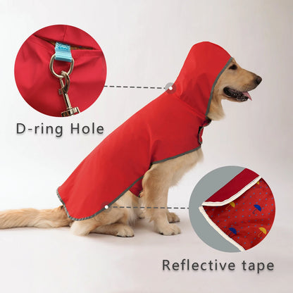 Double-Layer Yellow Dog Raincoat – Stylish & Waterproof, Reversible Two-Way Wear for Small and Medium Dogs.