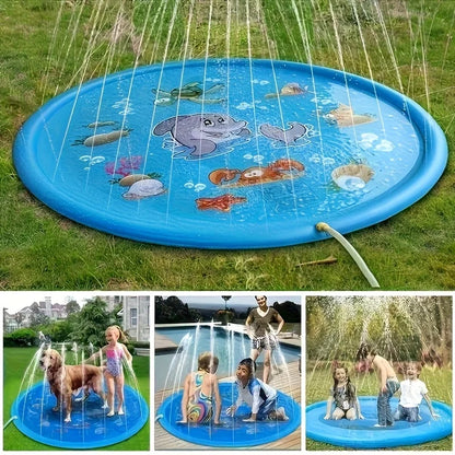 Heavy-Duty Outdoor Pet Bath Basin – Anti-Slip Dog Cooling Pool with Water Spray Function for Bathing, Splash Play & Ice Cooling Fun.