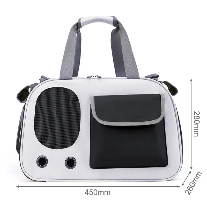 Foldable Airline-Approved Pet Carrier Bag – Durable Oxford Fabric Travel Tote with Ventilation for Small Dogs, Cats.
