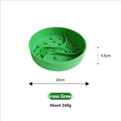 1PC Silicone Pet Slow Feeder Bowl – Anti-Choke Divided Lick Mat with Suction Cup, Spill-Resistant Feeding Dish for Cats & Dogs.