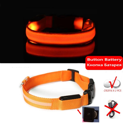 LED Dog Collar Light – USB Rechargeable Night Safety Anti-Lost Collar Accessory for Dogs & Puppies, Luminous Pet Walking Light.