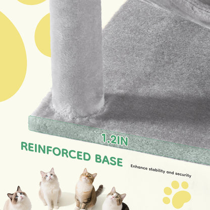JHK 44" Cat Tree – Tall Multi-Level Climbing Tower with Sisal Scratching Posts & Stable Indoor Cat House Furniture.