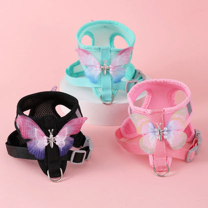 Adjustable Cat Harness & Leash Set – Breathable Comfortable Vest Harness for Cats & Small to Medium Dogs, Cute Walking Accessory.