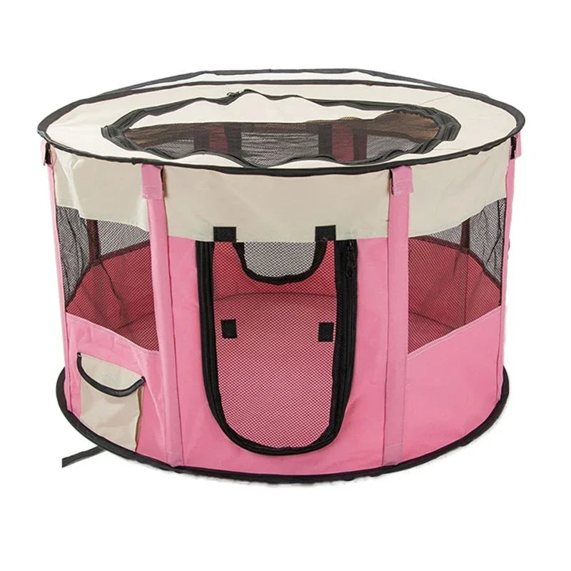 Large Foldable Pet House Bed for Dogs and Cats, Cozy Indoor Tent with Soft Sleeping Cushion.