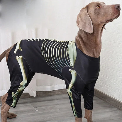 Halloween Skeleton Dog Costume – Comfortable Dress-Up Outfit for Large Breed Dogs.