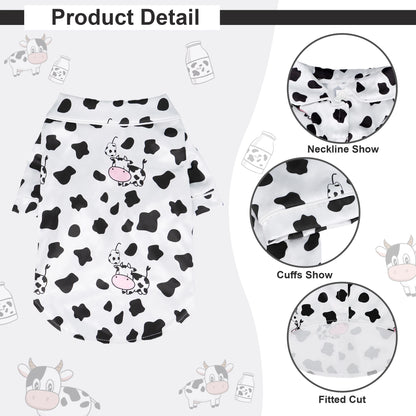 Cute Pet T-Shirt – Soft Lightweight Dog & Cat Homewear with Adorable Leopard, Bee & Cow Print Designs.