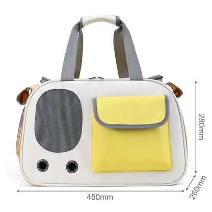 Foldable Airline-Approved Pet Carrier Bag – Durable Oxford Fabric Travel Tote with Ventilation for Small Dogs, Cats.