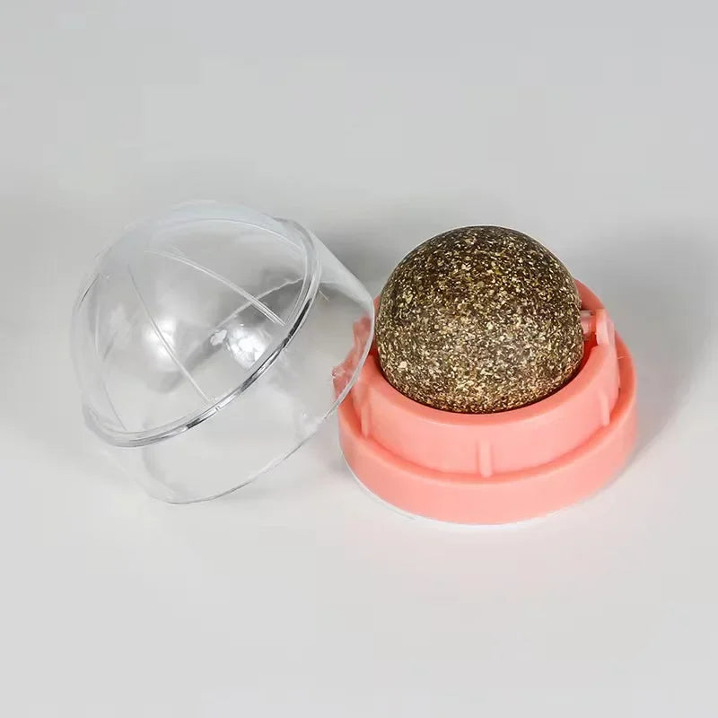 Catnip Cat Wall Stick-on Ball Toy Scratchers Treats Healthy Natural Removes Balls to Promote Digestion Cat Grass Snack.