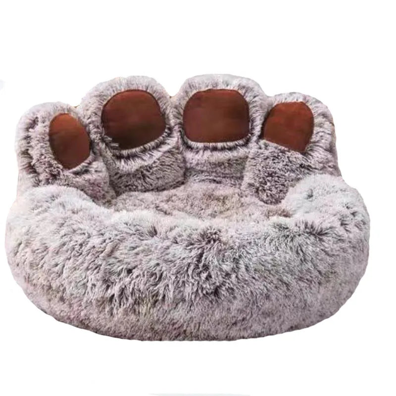 Fluffy Winter Dog Bed – Warm Plush Sofa-Style Pet Bed with Blanket, Suitable for Small to Large Dogs, Cozy Kennel Mat & Basket Design.