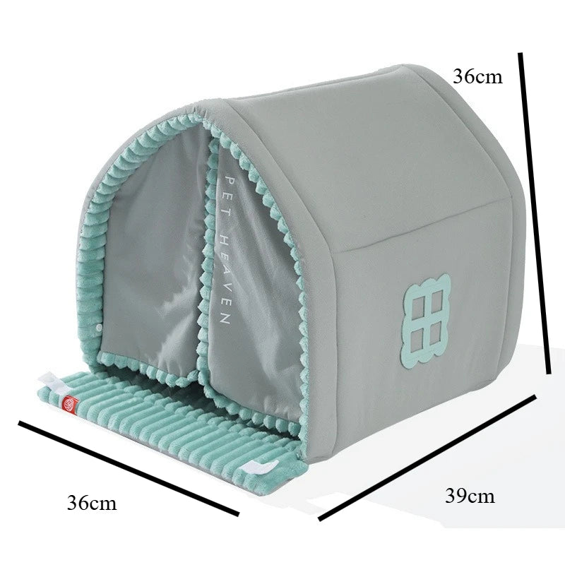 Winter Warm Enclosed Pet Bed with Spacious Interior, Soft All-Season Tent for Cats and Dogs.