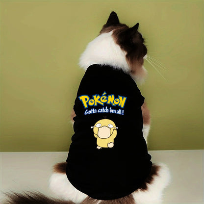 Cute Cartoon Animal Print Pet T-Shirt – Soft Comfortable Sleeveless Vest for Dogs & Cats.