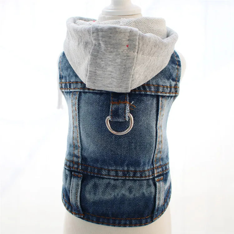 XS–2XL Denim Dog Jacket – Cowboy-Style Jean Vest Coat for Small Dogs, Puppies & Cats.