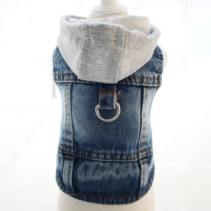 XS–2XL Denim Dog Jacket – Cowboy-Style Jean Vest Coat for Small Dogs, Puppies & Cats.