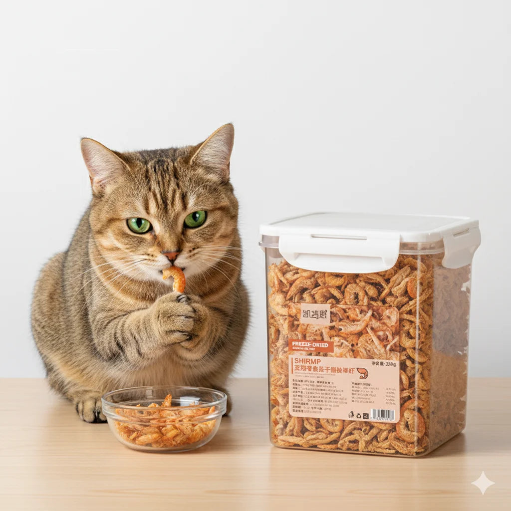 Premium Freeze-Dried Krill Cat Treats, Healthy & Nutritious Snacks for Dental Health and Daily Rewards.