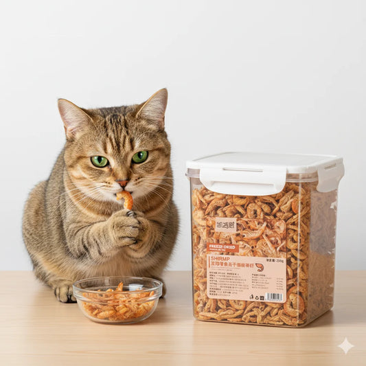 Premium Freeze-Dried Krill Cat Treats, Healthy & Nutritious Snacks for Dental Health and Daily Rewards.