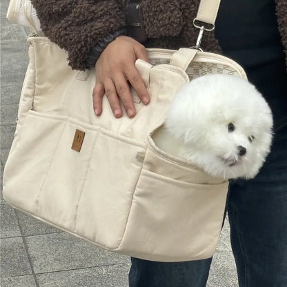 Portable Pet Carrier Bag – Non-Slip Shoulder Handbag & Car Seat for Cats & Small Dogs.
