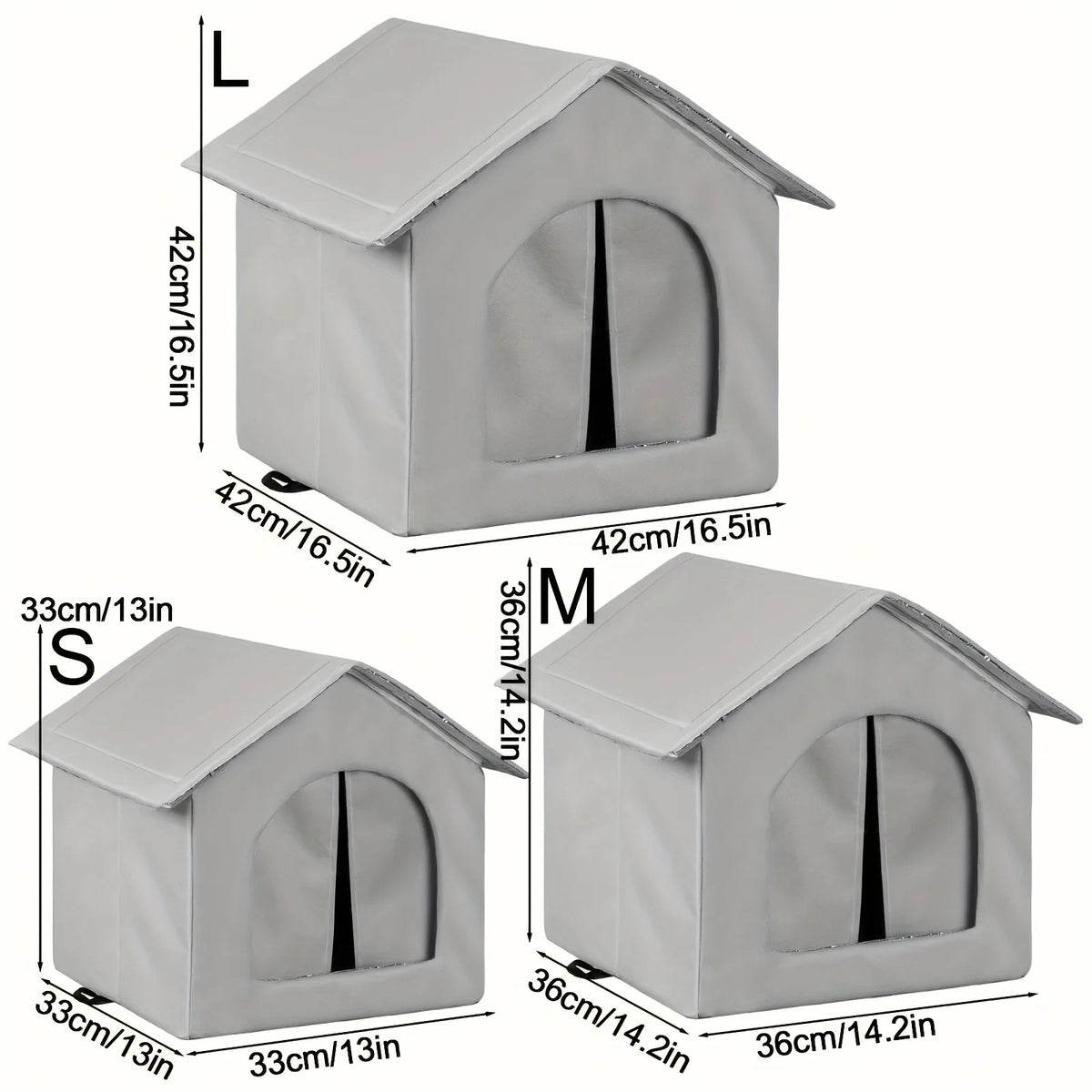 Waterproof Outdoor Cat & Dog House – Warm Foldable & Washable Winter Pet Shelter for Small Dogs, Puppies & Stray Cats