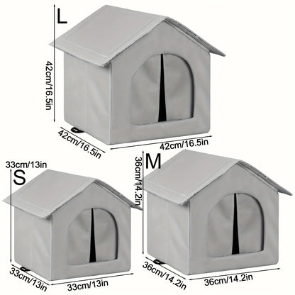 Waterproof Outdoor Cat & Dog House – Warm Foldable & Washable Winter Pet Shelter for Small Dogs, Puppies & Stray Cats