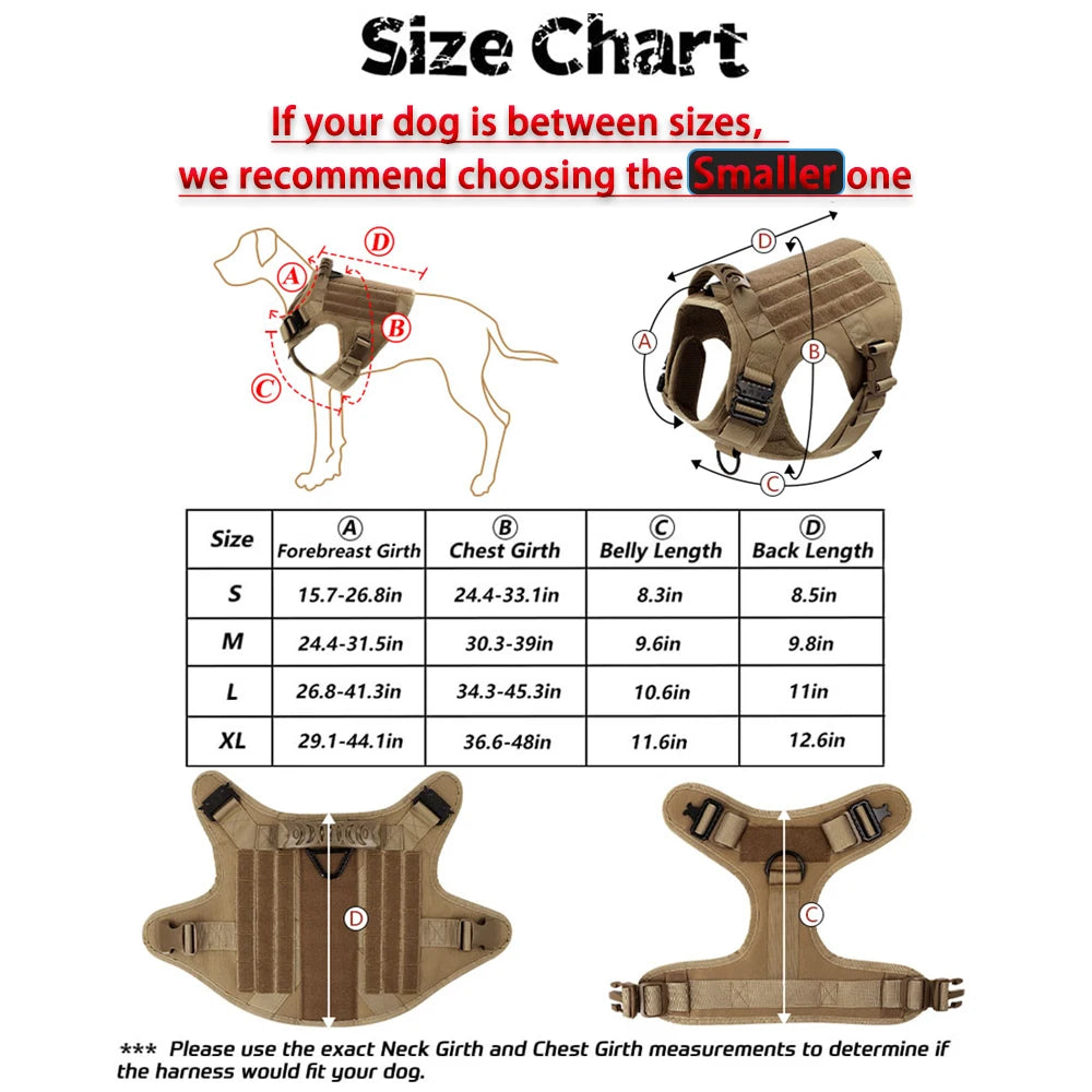 Large Dog Harness & Leash Set – Training Walking Vest with Collar for Medium & Large Dogs.